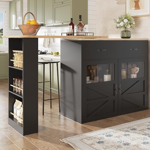 NovaFurnish Mesa extensible de bar con espacio de almacenamiento 138 204 × 39 104 cm  giratoria 360