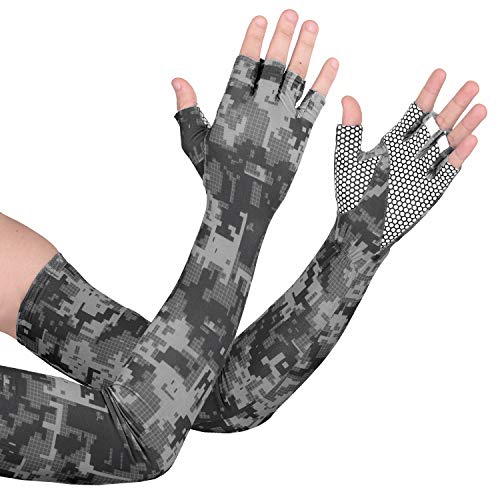 EXski UV Protection Arm Sleeves - Cooling Sun Protection for Cycling Driving Running Golfing Outdoor Grey