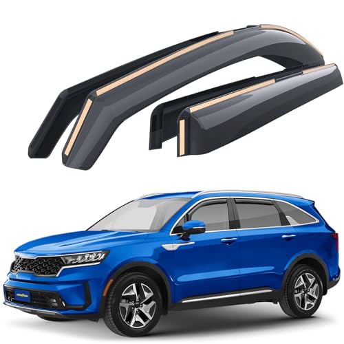 Goodyear Shatterproof in-Channel Window Deflectors for Kia Sorento 2021-2026, Rain Guards, Window Visors for Cars, Vent Deflector, Car Accessories, 4 pcs. - GY008439
