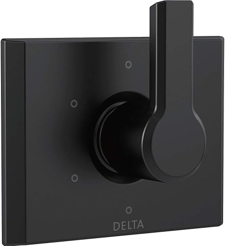 Delta Faucet T11999-BL - Moldura desviadora pivotal de 6 puertos de 3 puertos, negro mate