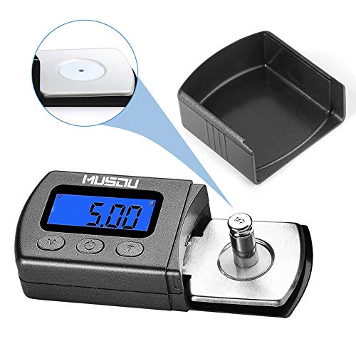 Musou Digital Turntable Stylus Force Scale Gauge 0.01G Blue Lcd Backlight,Tracking Force Pressure Gauge/Scale For Tonearm Phono Cartridge #TOP1