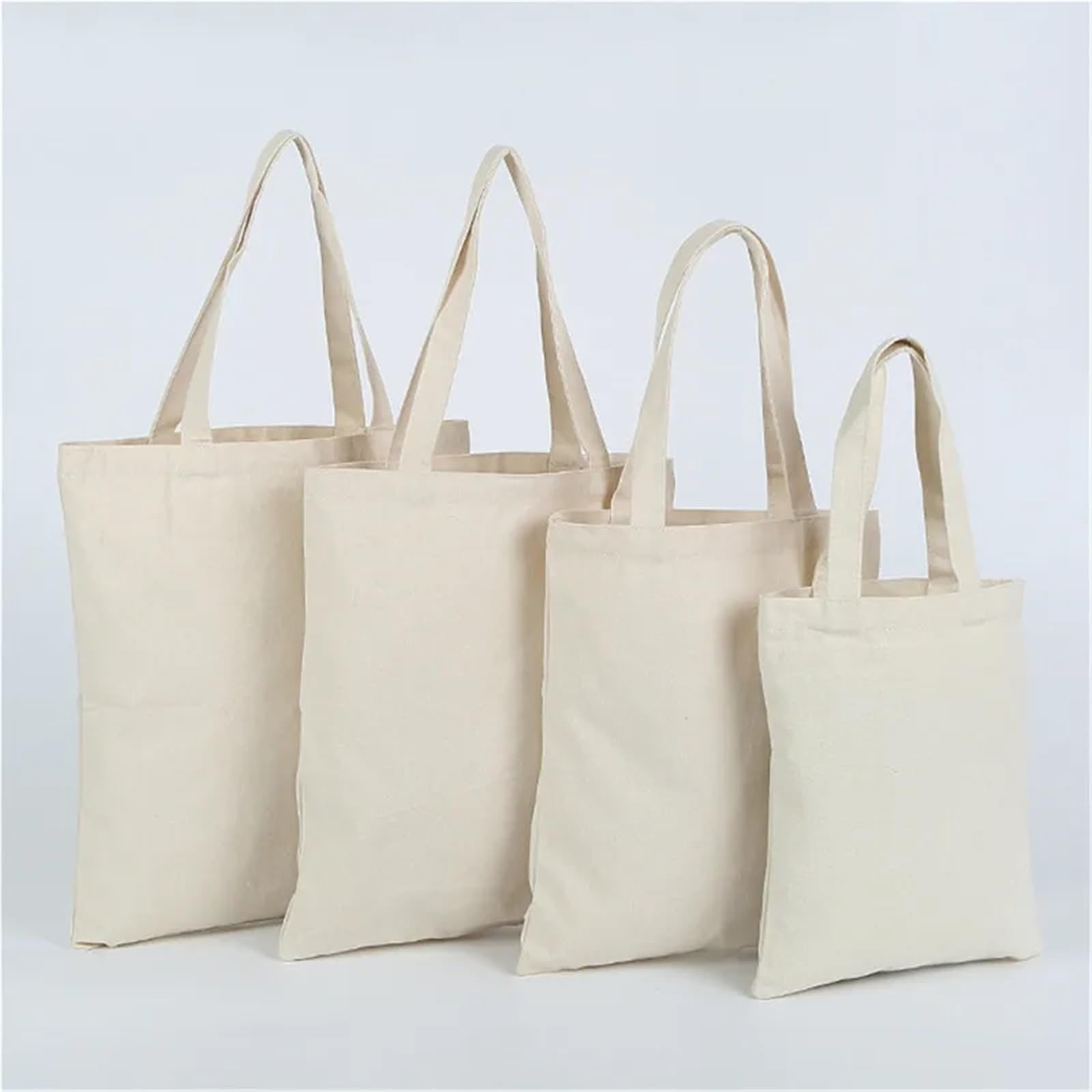 Borsa di Tela 5 Borse for la Spesa in Tela di Grande capacità, Borse Pieghevoli in Cotone, Borsa a Tracolla Fai da Te, Borsa for la Spesa, Nero Bianco(White,20x22cm)