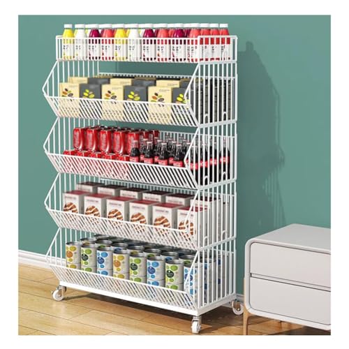 Chariot de supermarché compact blanc pour optimiser le rangement des petits espaces