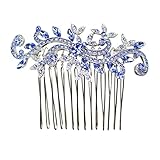 Faship Gorgeous Blue Crystal Floral Hair Comb