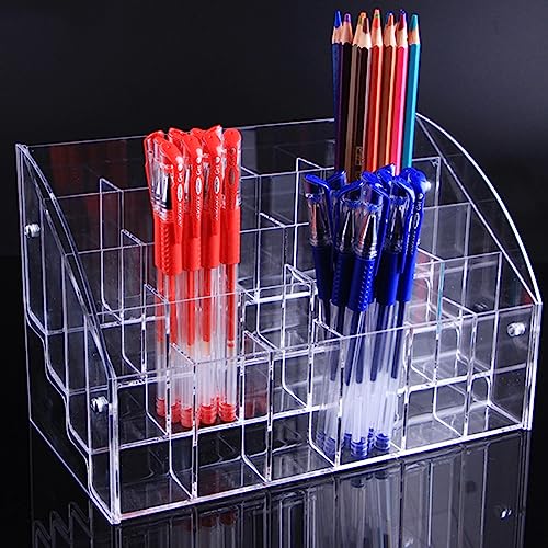 Boîte de rangement pour crayons acryliques transparents et outils d'écriture - 3