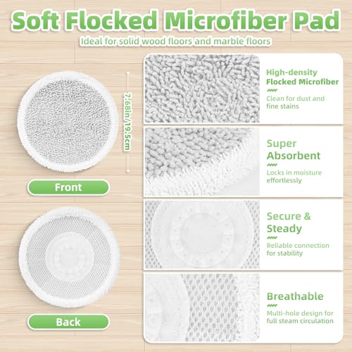 Image of 8 Pack Steam Mop Replacement Pads for Shark Steam & Scrub Mop S8201 S8001 S8002BRN S7001 S7201 S7000AMZ S7000 S7020, Dirt Grip Soft Scrub Washable Pads for All Sealed Hard Floors, Part XKITP7000