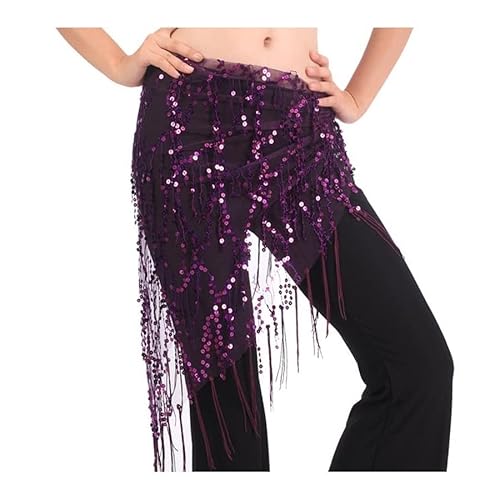 Estilo de saias trajes de dança do ventre lantejoulas borla dança do ventre cachecol para mulheres c