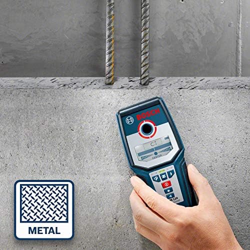Bosch Professional Detektor GMS 120 (Marker, maks. głębokość detekcji drewno/metale magnetycznie/metale niemagnetyczne/przewody pod napięciem: 38/120/80/50 mm) Amazon Exclusive Set