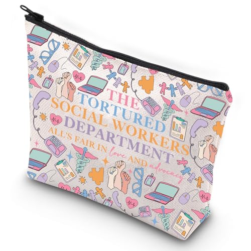 G2TUP - G2TUP Social Worker Cosmetic Makeup Bag Social Workers Appreciation Gifts Social Work Zipper Pouch Bag Social Volunteer Survival Kit, Social Worker MG, 无