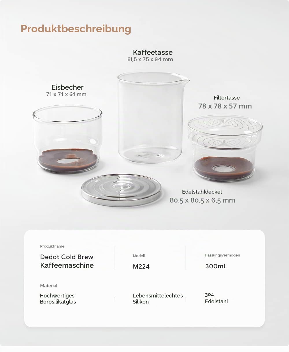 i Cafilas 2-in-1 Cold Brew Dripper Cold Brew Coffee Maker,Eis Tropf-Kaffeezubereiter 300ml - Kaffeebereiter für kaltgebrühten Kaffee und Tee, Kaffeemaschine für Kaltextraktion