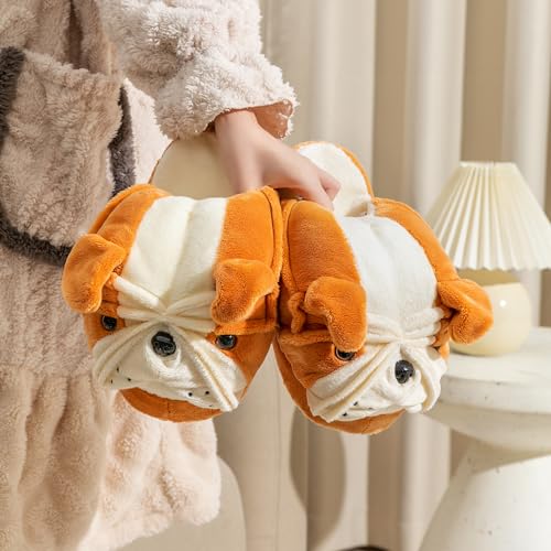Onmygogo Fuzzy Animal Plush Slippers for Women and Men, Winter Indoor Home Scuff Slippers for Adult4