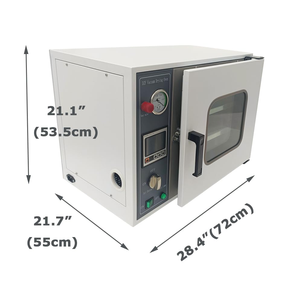 INTSUPERMAI 1.9 Cu Ft Digital Vacuum Drying Oven with Intelligent Temperature Control Industrial Vacuum Oven Drying Box Vacuum Drying Heat Treat Oven 110V