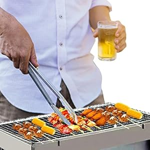 Buitengrilltafel – Opklapbare campingtafel voor buiten,Lichtgewicht opvouwbare barbecuegrills RVS opvouwbare grill voor buiten kamperen picknick reizen Aibyks