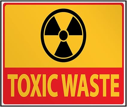 Industrial Decals Horizontal Vinyl Stickers Toxic Waste Clean Sign Safety Industrial Safety Sign Label Design Only 12x9Inches Design Only