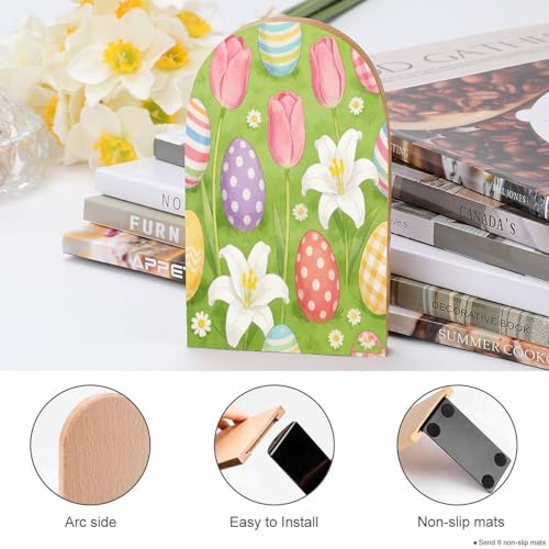 Sujetalibros de flores de Pascua de madera resistente y moderna 5