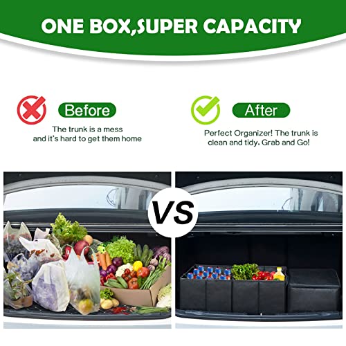 DAREKUKU 3 Pack Reusable Grocery Bags, Foldable Washable Shopping Bags For Groceries With Reinforced Bottom & Handles (2 Grocery Tote Bags + 1 Insulated Cooler Bag)