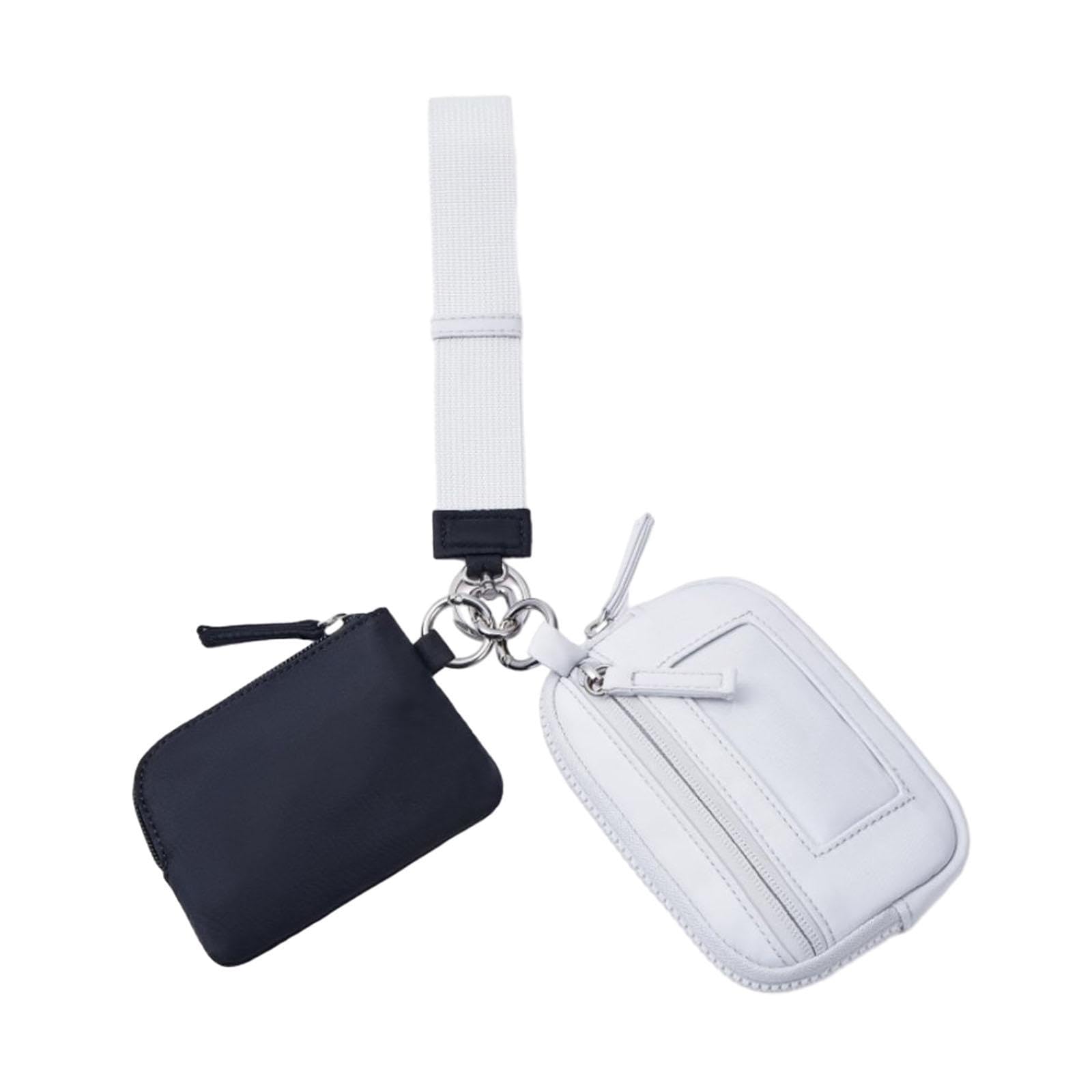 Keychain Wristlet Wallet Waterproof Bag Purse for Dating Camping Backpacking Black Gray-image-9