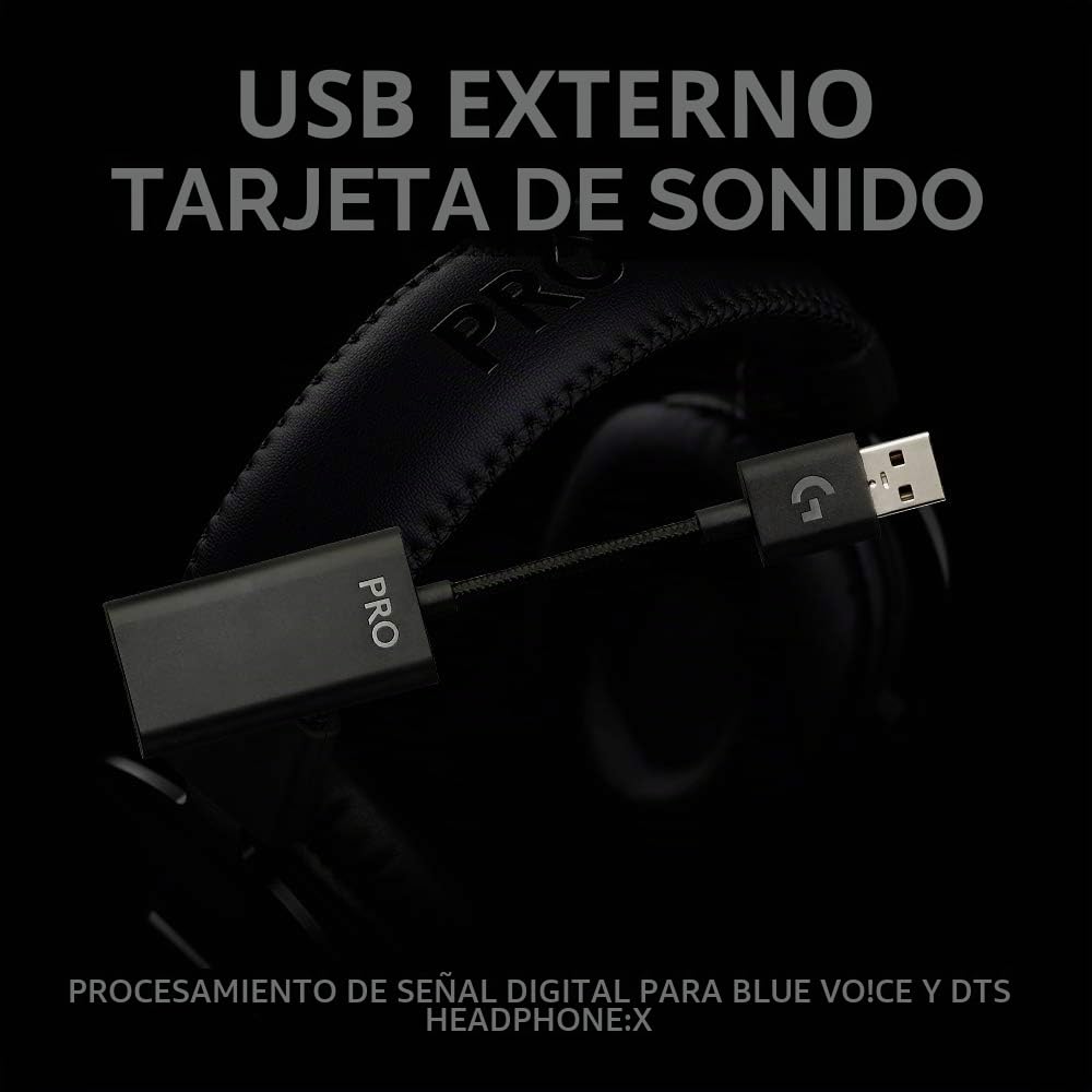 Logitech G PRO X - Auriculares para Gaming con Blue VO!CE, USB, Negro (Reacondicionado)