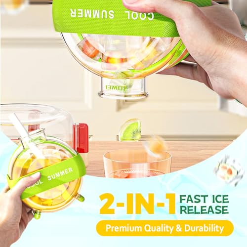 Botella 2 en 1 para hielo con pajilla roja miniatura 3