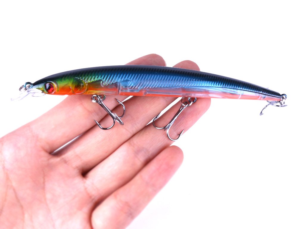 8 señuelos Minnow VIB Inshore grandes con tres ganchos de triple punta 13,4 G/13,3 cm