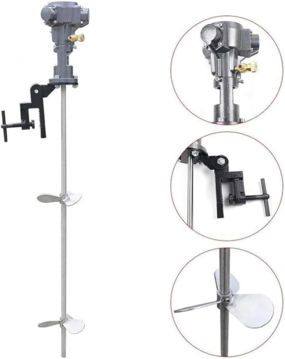 Mezclador de soporte neumático, mezclador de pintura de 1/8HP 2600RPM para uso industrial, agitador de aire de impulsor de acero inoxidable de 10 cm para herramienta de mezcla de revestimiento de