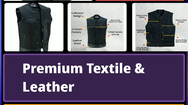 Amazon.com: Lesa Collection Collarless Men's Cordura Biker Vest