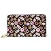 Porte Monnaie Gâteau Donut Noir Portefeuille Pochette Fermeture Éclair Mini Porte-Monnaie Souple Femme Portefeuilles pour Femme, Amoureux, La Fille