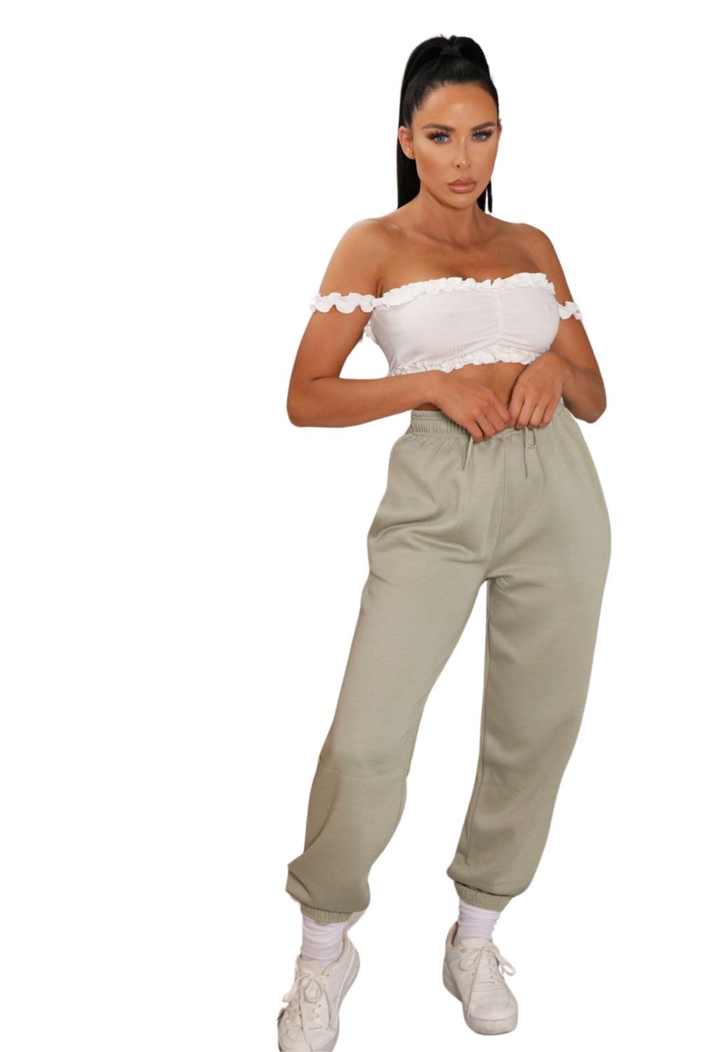 Femme Luxe Cuffed Joggers - Lizzie - 10 - sage