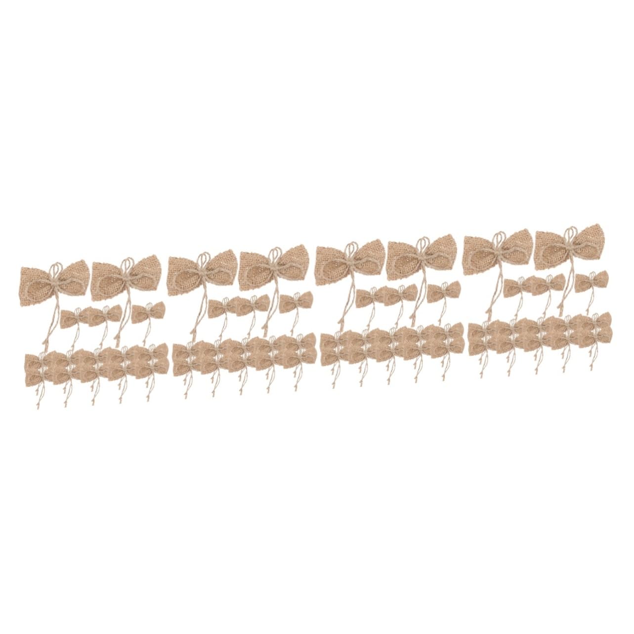 Cabilock 4 Sätze Jute Schleifen Für Weihnachten Und Hochzeiten DIY Deko Für Feste Bastelbedarf Vielseitig Einsetzbar Für Geschenkanhänger Und Weihnachtsbaum 15 Stücke * 4