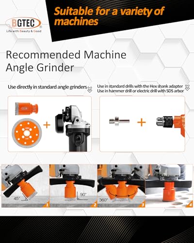 Image of BGTEC Diamond Hole Saw Kit - 10PCS 6 /8 /10 /25 /35 /50 /65mm Drill Bits & 10mm Milling Finger Bit & 50mm Chamfering Bit & HEX & 100mm Tile Blade for Porcelain Tile Ceramic Granite Marble Stoneware
