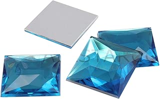 24mm Flat Back Acrylic Square Gems Rhinestones Cosplay Costume Embelishments - 14 Pieces (Blue Aqua A21) - coolthings.us