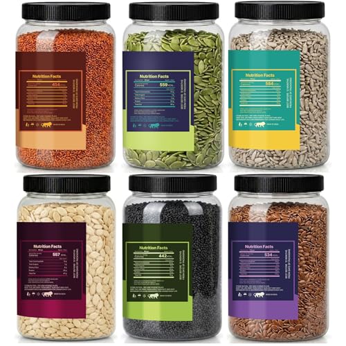 Image of LILA DRY FRUITS Super Seeds Combo Pack Pumpkin Sunflower Flax Watermelon Basil Halim Seed 100 g x 6 for Healthy Daily Nutrition Perfect for Gifting