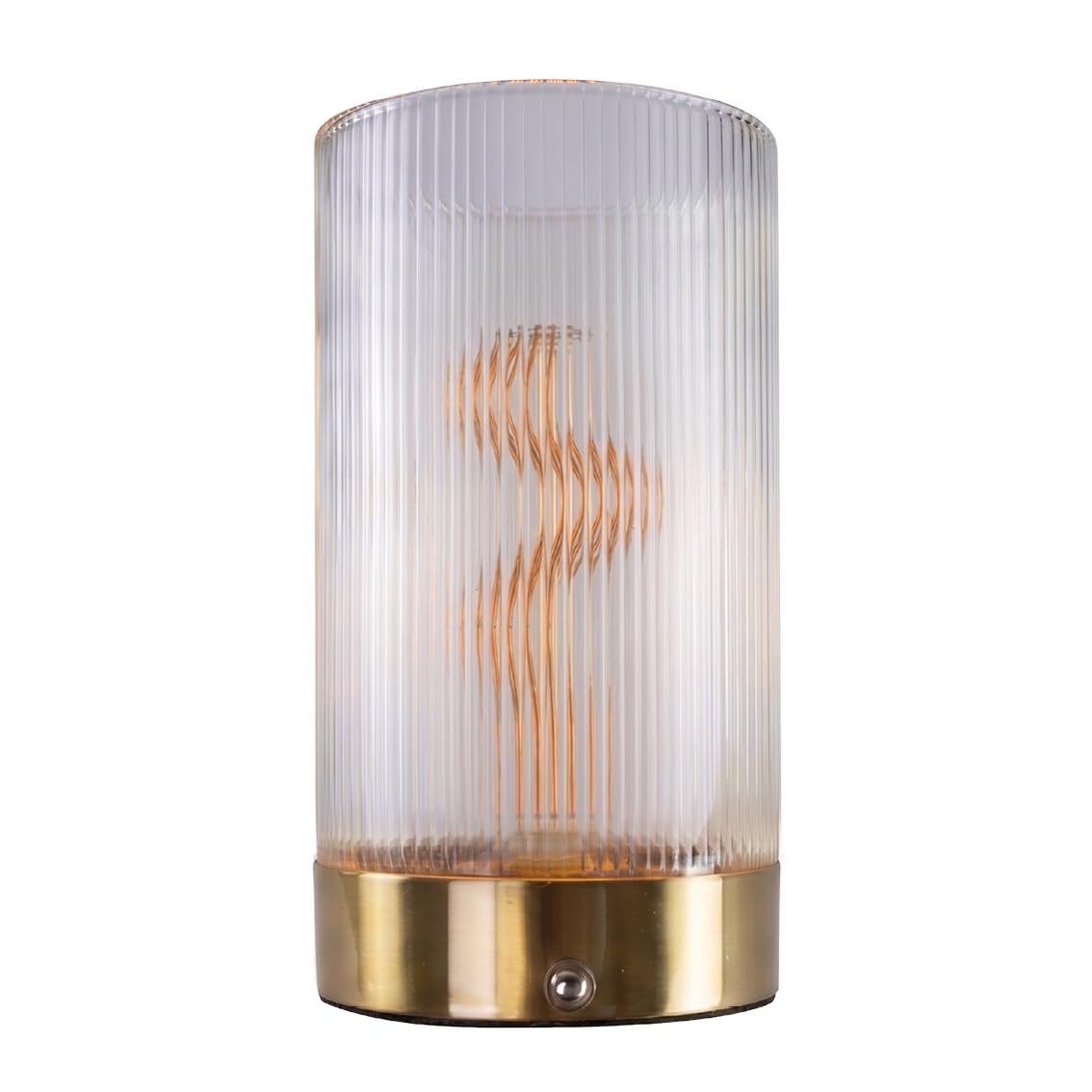 LUXULA LED Tischlampe dimmbar, Tischleuchte, Nachttischlampe, 2 Stück | Vintage Deko Lampe mit Akku, 2700K warmweiß, USB, Milchglas Design, Filament Optik, Ø110x175mm, 30lm, dimmbare Tischleuchte