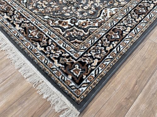 Image of TTC THREAD & TEXTURE CARPET Traditional Comfort: Power-Loomed Carpets for Living Room- Every Space Area Rug Color Grey Size 8x11 Feet (240x320cm)