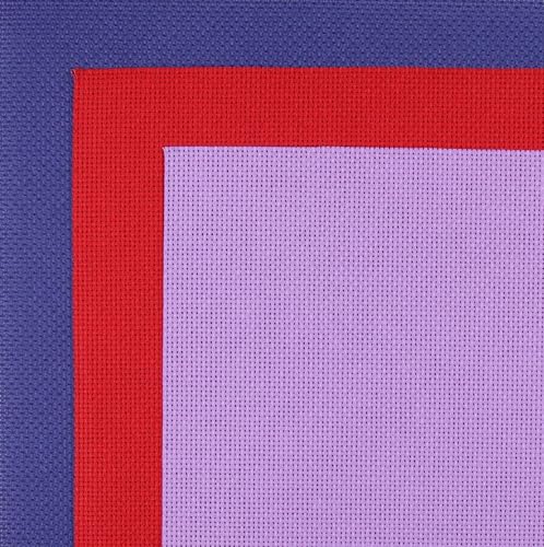 Image of KCS 3 pc of 15 inch x 18 inch(38cmx45cm) Counted Cross Stitch Cotton Aida Cloth Needlework Rolled Fabric Box,18CT,Lavender+Royal Blue+Red
