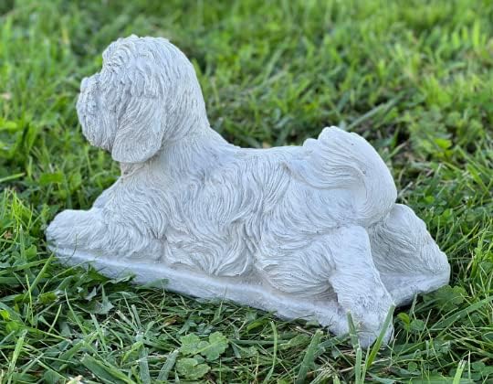 Miniatura 5 de Puppy Shih Tzu - Figura de hormigón para perro Shih Tzu conmemorativo gran regalo para los amantes de los perros decoración de cemento hecha a mano