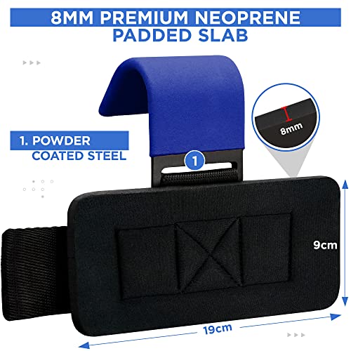 Rdx Weight Lifting Hooks Straps Pair, Non-Slip Rubber Coated Grip, 8Mm Neoprene Padded Wrist Wrap Support Powerlifting Deadlift Pull Up Fitness Strength Training, Gym Bodybuilding Workout, Men Women #TOP21