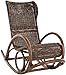 korb.outlet Schaukelstuhl Luxor Natur Rattan Zebrano Braun Schwarz Schaukler Relax-Stuhl Schwingsessel Schaukelsessel