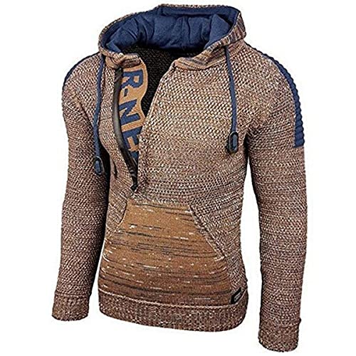 Pull à capuche décontracté marron pour homme en taille XL idéal pour les sorties de week-end