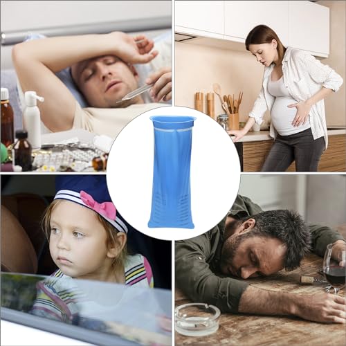 QWORK Sacos azuis para vômito, eliminação de odores, capacidade de 1000 ml, fecho de torção e segura