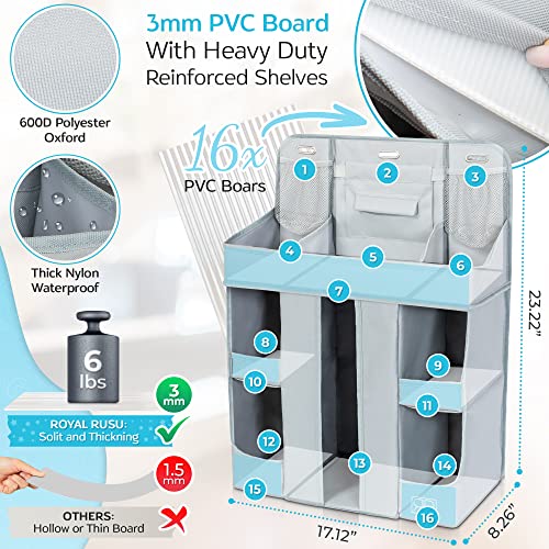 Xl Hanging Diaper Caddy Organizer – Reinforced Diaper Stacker For Crib That Keeps Shape – Hanging Diaper Organizer For Changing Table, Playard, Wall & Door – Diaper Holder For Newborn Baby Girl & Boy #TOP5