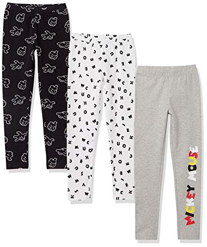 Image of Amazon Essentials Disney | Marvel | Star Wars | Frozen | Princess Girls and Toddlers' Cotton Stretch Leggings, Multipacks