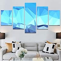 SIGNWIN 5 Panel Canvas Wall Art Modern Art Contemporary Digital Art Dramatic Geometric Multicolor Patterns for Home Decorations Ready to Hang - 60
