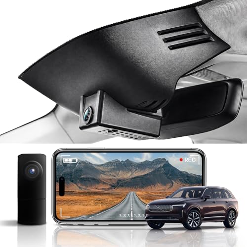 KBSYNT Front 4K & Rear 1080P Dash Cam for Volvo XC90 2023-2026 B5 B6 T8 (Model B),OEM-Style,Loop Recording,Built-in WiFi & APP,G-Sensor, Plug & Play,128GB Card