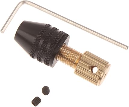 Three-Jaw Adjustable for Mini Drill Chuck Fixture with Electric Motor Shaft Compatibility for 0.3-3.2mm Drill Bits and Multiple Shaft Sizes 5mm