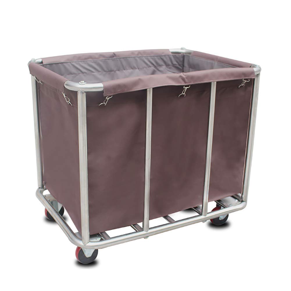 Mobile Linen Cart for Hotel/Lobby - Movable Trolleys, Kitchen Storage Hand Trucks, Detachable Stainless Steel Room Service Car