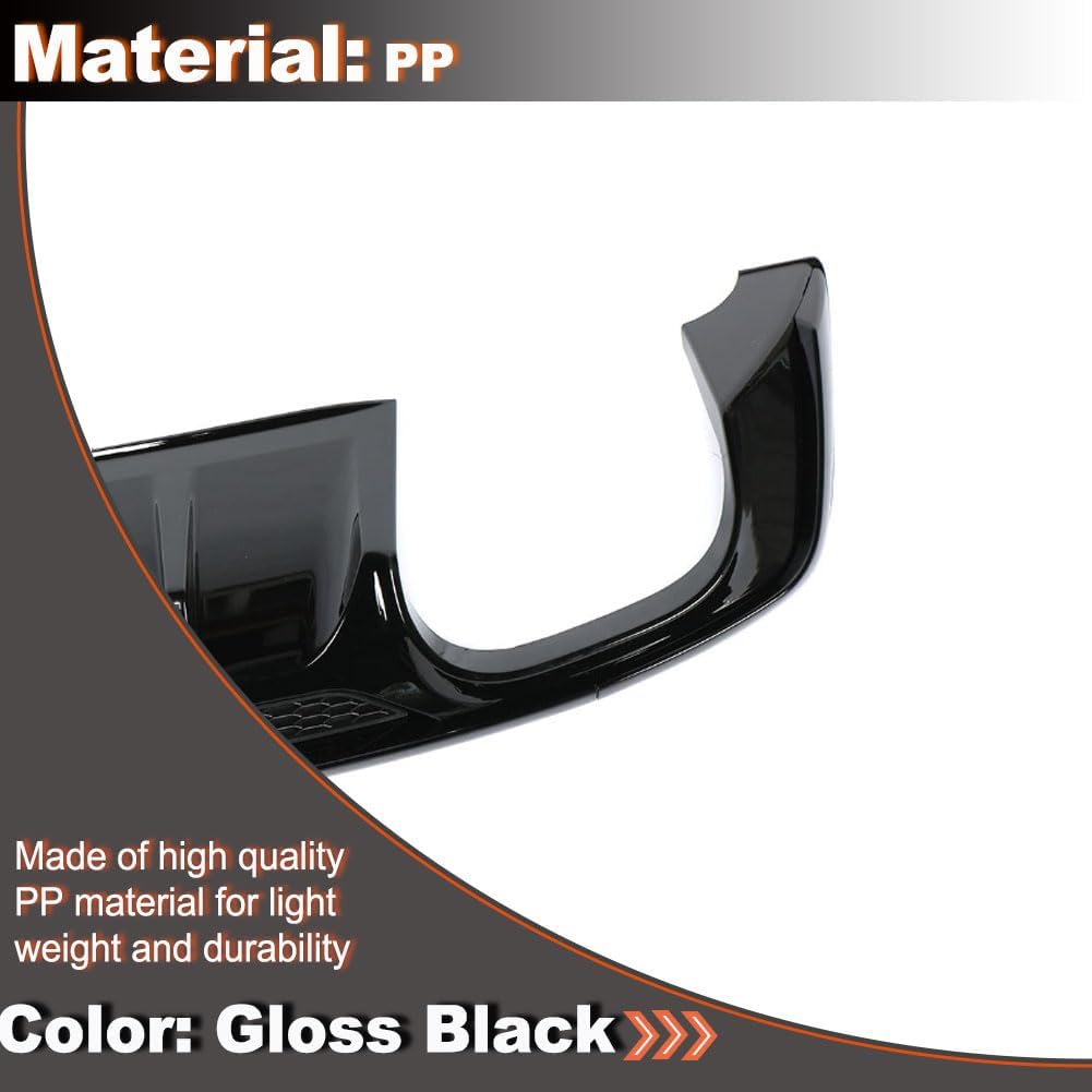 Rear Diffuser fits for Audi A5 Sline Hatchback Coupe 2017 2018 2019 Polypropylene PP Lower Bumper Lip Spoiler Body Kit Factory Outlet (Gloss Black)