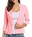 Produktbild Meaneor Blazer Damen Sakko Stehkragen mit Taschen Kurze Jacke Winter Frühling Pink L