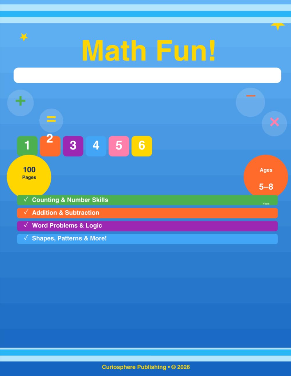 Math Fun Book Age 5-8: 100+ Activities, Puzzles & Games to Build Math Skills, Confidence & Logical Thinking