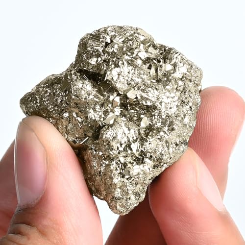 Image of ZAICUS Natural Pyrite Stone for Wealth (40-80g) - Authentic Mineral Specimen, Money-Attracting Healing Crystal, Raw Cluster for Abundance, Manifestation, and Reiki - Boost Positive Energy & Prosperity